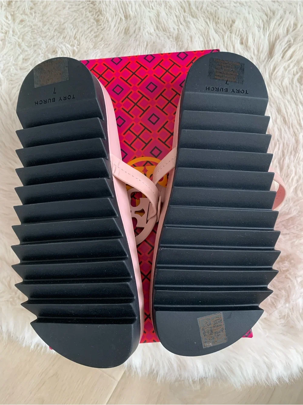Tory Burch Blush Pink Miller Cloud Lug Sandals